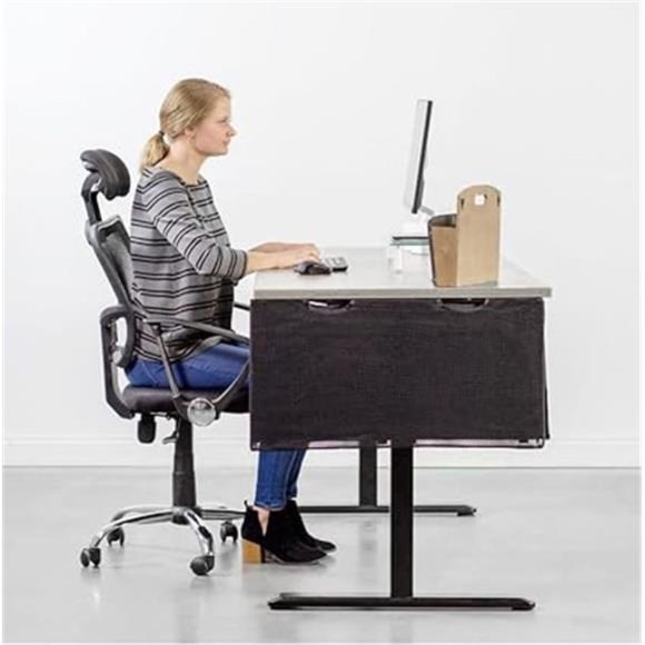 Black 30 inch Under Desk Privacy & Cable Management Organizer Sleeve,Wire Hider - Picture 6 of 6